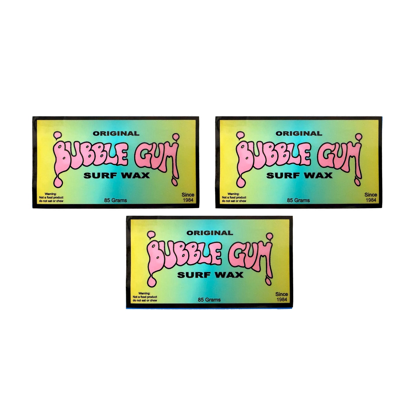 Bubble Gum Throwback Gradient Sticker 3 Pack