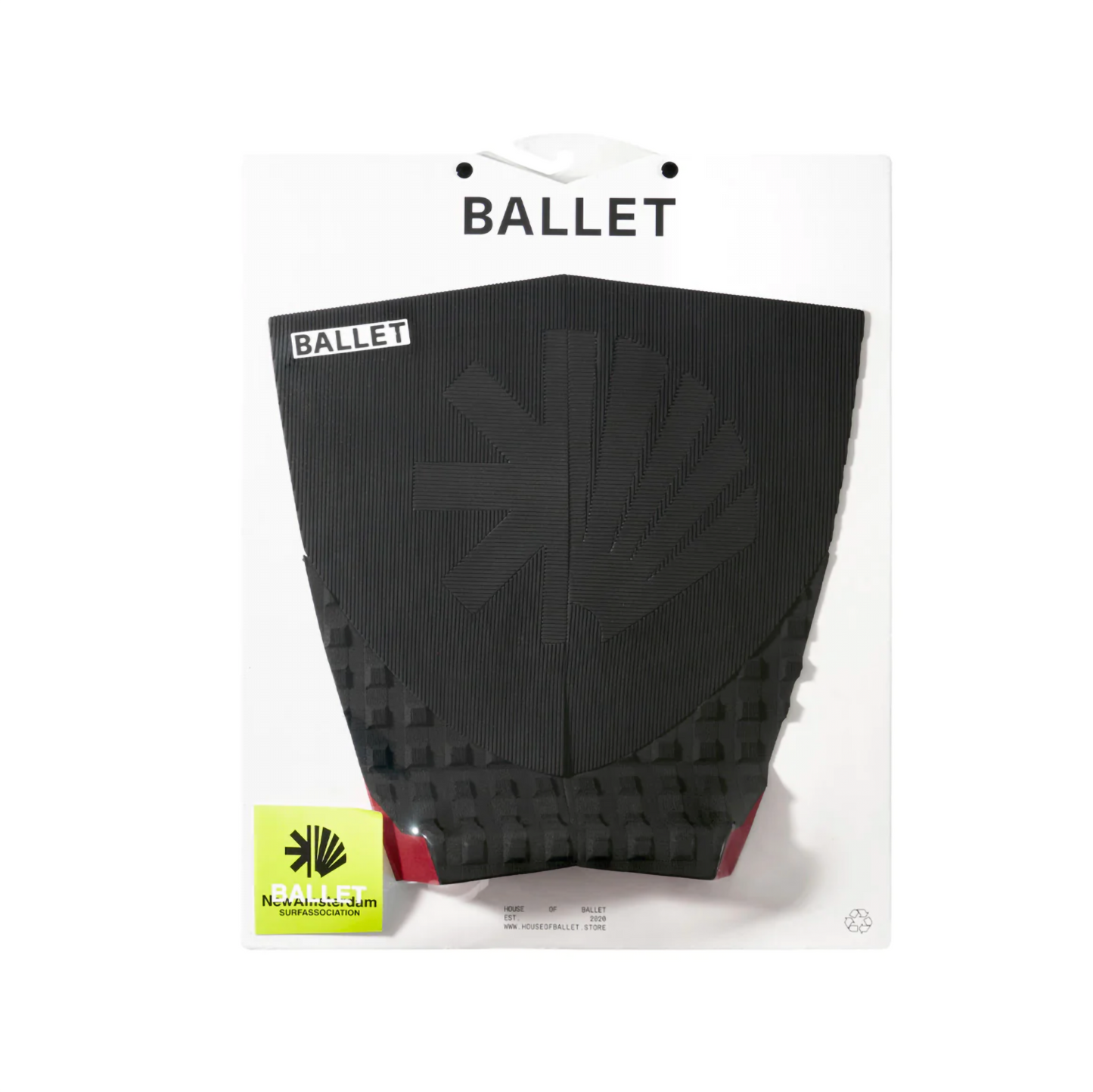 BALLET x NASA (New Amsterdam Surf Association) HYBRID 4-Piece Deck Pad for Shortboards, BLACK