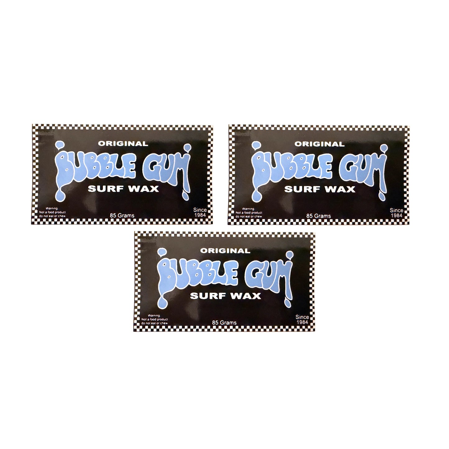 Bubble Gum Throwback Checkered Sticker 3 Pack